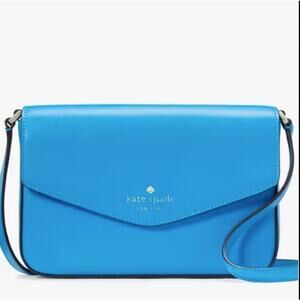 NWOT! Kate Spade Sadie Envelope Crossbody Purse in Sapphire Ice Blue Leather